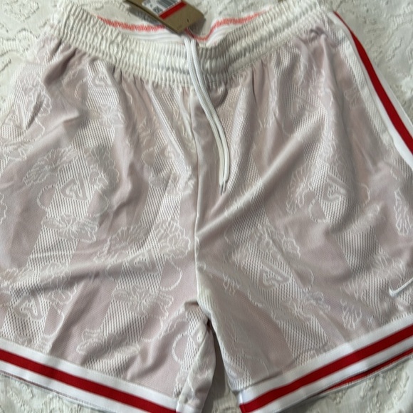 Nike Dri-FIT Men’s Basketball White Red Drawstring Shorts Size Large - Picture 15 of 15